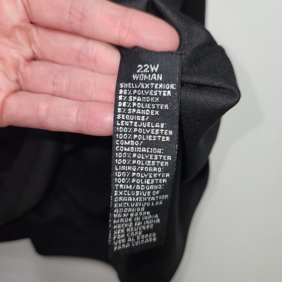 ⭐️NWT Scarlett Black Dress with Sequin Detail Overlay Size 22W⭐️ - Picture 6 of 9